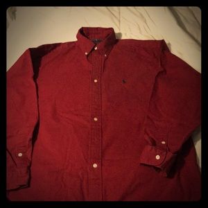 Beautiful rich red long sleeve Polo, MENS size L
